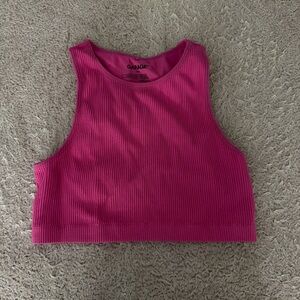 Garage Fuchsia Ribbed Crop Top